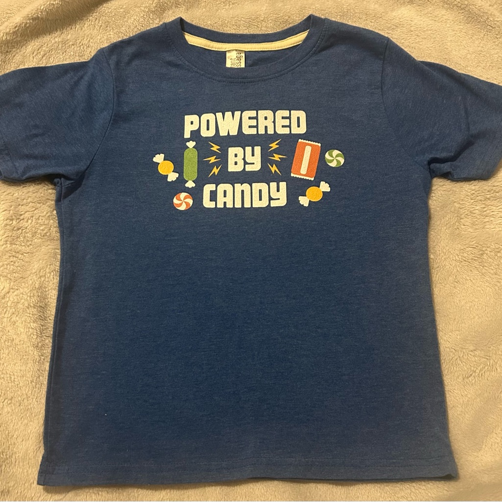 Kids Blue T-Shirt - Powered By Candy